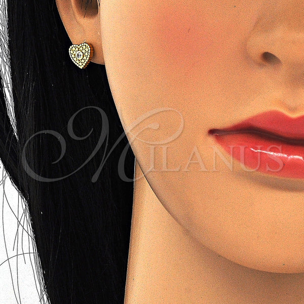 Sterling Silver Ring — Stud Earring Heart Design with White Cubic Zirconia — alternate product view — SKU 125175 | Plata 925 anillo — Stud Earring corazón diseño with blanco Cubic Zirconia — SKU 125175