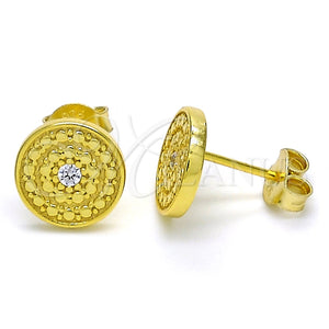 Sterling Silver Ring — Stud Earring with White Cubic Zirconia Polished 02. — main product view — SKU 125179 | Plata 925 anillo — Stud Earring with blanco Cubic Zirconia pulido 02. — SKU 125179