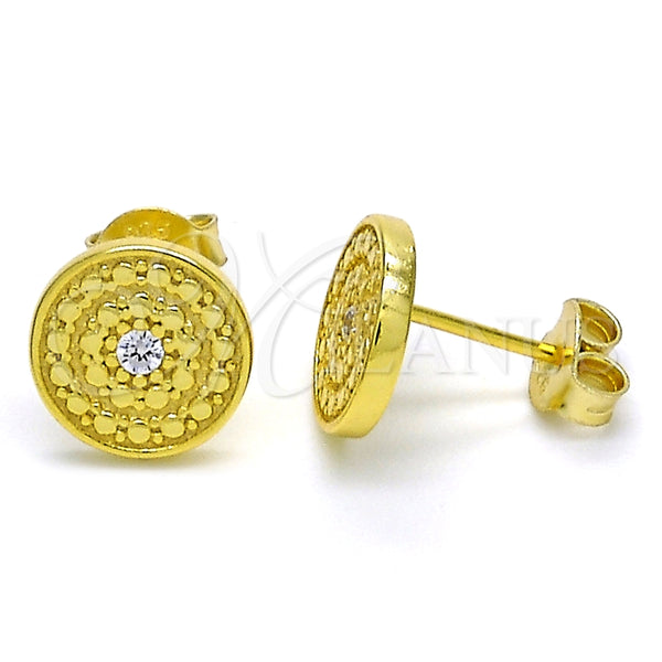 Sterling Silver Ring — Stud Earring with White Cubic Zirconia Polished 02. — main product view — SKU 125179 | Plata 925 anillo — Stud Earring with blanco Cubic Zirconia pulido 02. — SKU 125179