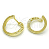 Sterling Silver Huggie Hoop, Polished, Golden Finish, 02.186.0136.15