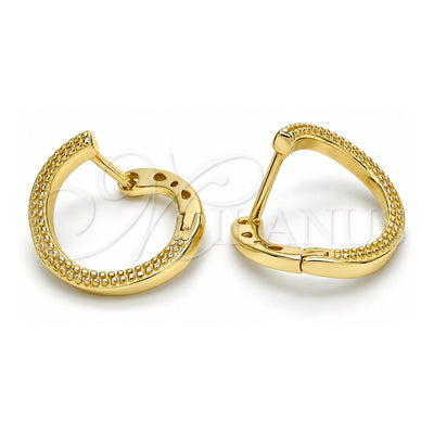 Sterling Silver Huggie Hoop, Polished, Golden Finish, 02.186.0136.15