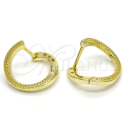 Sterling Silver Huggie Hoop, Polished, Golden Finish, 02.186.0136.15