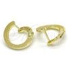 Sterling Silver Huggie Hoop, Polished, Golden Finish, 02.186.0137.15