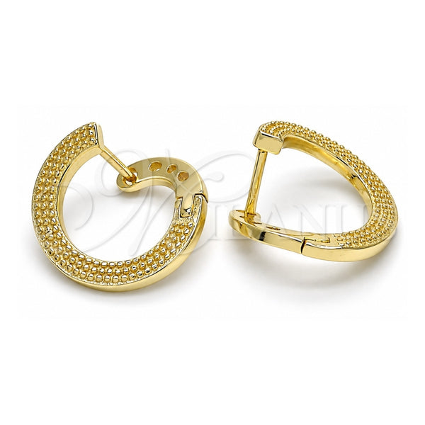 Sterling Silver Huggie Hoop, Polished, Golden Finish, 02.186.0137.15