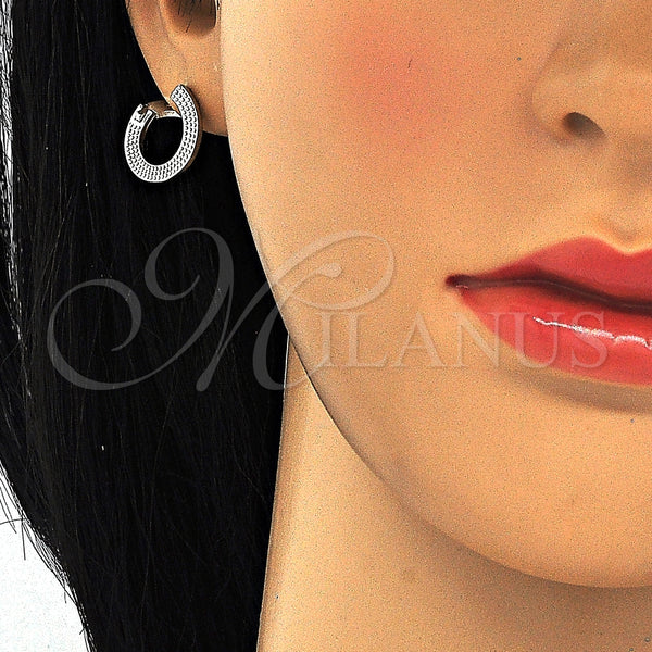 Sterling Silver Hoop Earrings — Huggie Hoop Polished 02. — alternate product view — SKU 125184 | Plata 925 aretes de aro — Huggie Hoop pulido 02. — SKU 125184