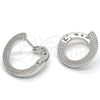 Sterling Silver Huggie Hoop, Polished, Rhodium Finish, 02.186.0137.1.15