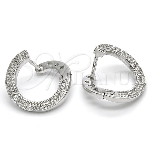 Sterling Silver Huggie Hoop, Polished, Rhodium Finish, 02.186.0137.1.15