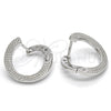 Sterling Silver Huggie Hoop, Polished, Rhodium Finish, 02.186.0137.1.15