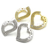 Sterling Silver Huggie Hoop, Heart Design, with White Cubic Zirconia, Polished, Golden Finish, 02.186.0139.15