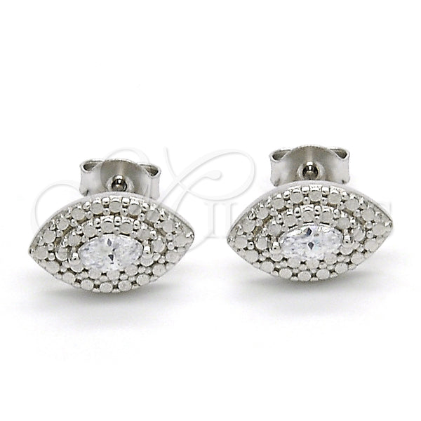 Sterling Silver Ring — Stud Earring with White Cubic Zirconia Polished 02. — alternate product view — SKU 125200 | Plata 925 anillo — Stud Earring with blanco Cubic Zirconia pulido 02. — SKU 125200