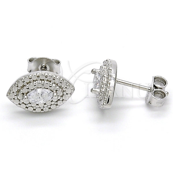 Sterling Silver Ring — Stud Earring with White Cubic Zirconia Polished 02. — main product view — SKU 125200 | Plata 925 anillo — Stud Earring with blanco Cubic Zirconia pulido 02. — SKU 125200