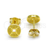 Sterling Silver Stud Earring, Polished, Golden Finish, 02.186.0147