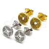 Sterling Silver Stud Earring, Polished, Golden Finish, 02.186.0147
