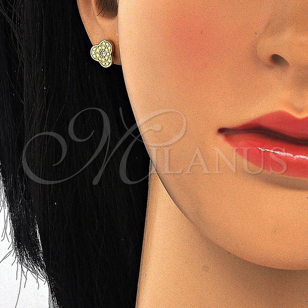 Sterling Silver Ring — Stud Earring with White Cubic Zirconia Polished 02. — alternate product view — SKU 125207 | Plata 925 anillo — Stud Earring with blanco Cubic Zirconia pulido 02. — SKU 125207