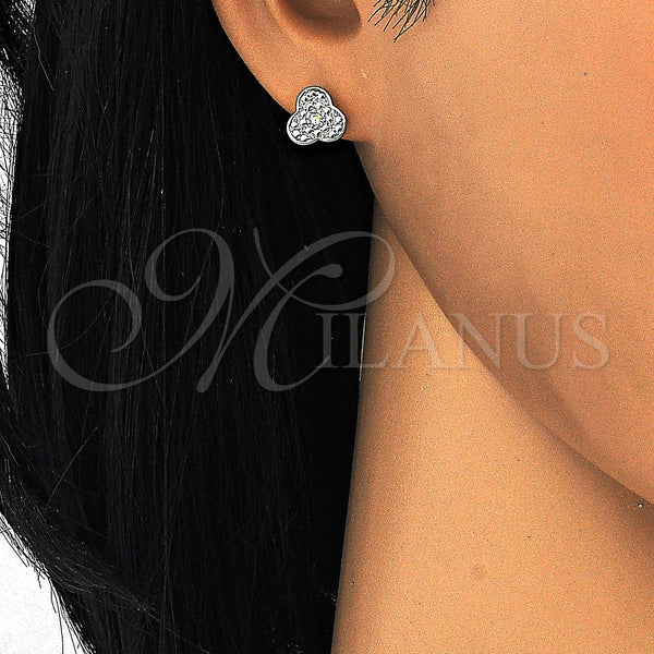 Sterling Silver Ring — Stud Earring with White Cubic Zirconia Polished 02. — alternate product view — SKU 125208 | Plata 925 anillo — Stud Earring with blanco Cubic Zirconia pulido 02. — SKU 125208
