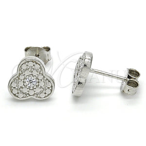 Sterling Silver Ring — Stud Earring with White Cubic Zirconia Polished 02. — main product view — SKU 125208 | Plata 925 anillo — Stud Earring with blanco Cubic Zirconia pulido 02. — SKU 125208