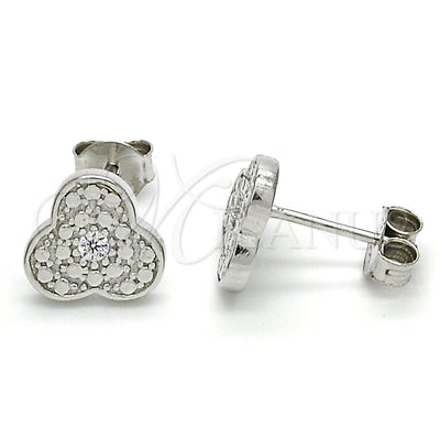 Sterling Silver Stud Earring, with White Cubic Zirconia, Polished, Rhodium Finish, 02.186.0149.1 for wholesale, main product view