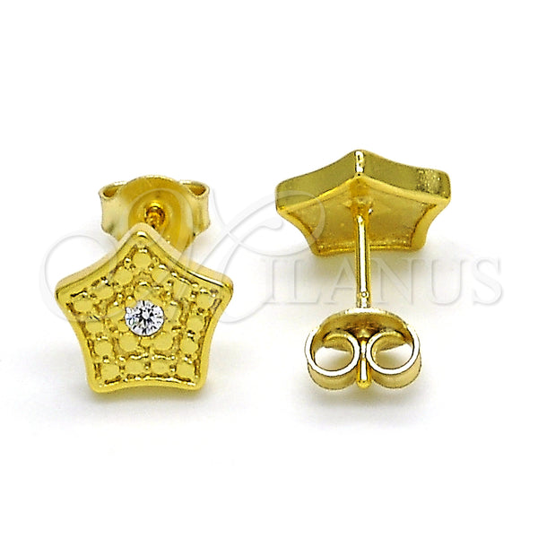 Sterling Silver Ring — Stud Earring Star Design with White Cubic Zirconia — main product view — SKU 125209 | Plata 925 anillo — Stud Earring estrella diseño with blanco Cubic Zirconia — SKU 125209
