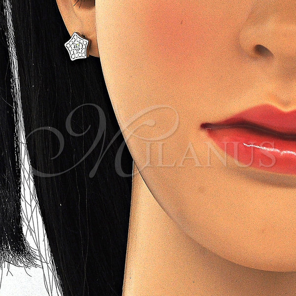 Sterling Silver Ring — Stud Earring Star Design with White Cubic Zirconia — alternate product view — SKU 125210 | Plata 925 anillo — Stud Earring estrella diseño with blanco Cubic Zirconia — SKU 125210