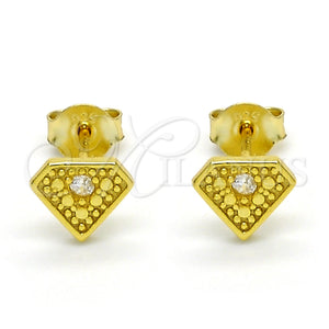 Sterling Silver Ring — Stud Earring with White Cubic Zirconia Polished 02. — main product view — SKU 125211 | Plata 925 anillo — Stud Earring with blanco Cubic Zirconia pulido 02. — SKU 125211