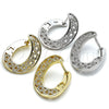 Sterling Silver Huggie Hoop, with White Micro Pave, Polished, Golden Finish, 02.186.0153.15