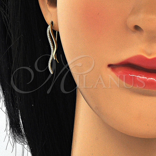 Sterling Silver Ring — Stud Earring with White Micro Pave Polished 02. — alternate product view — SKU 125217 | Plata 925 anillo — Stud Earring with blanco Micro Pave pulido 02. — SKU 125217