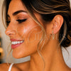 Sterling Silver Stud Earring, with White Micro Pave, Polished, Golden Finish, 02.186.0154