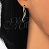 Sterling Silver Stud Earring, with White Micro Pave, Polished, Golden Finish, 02.186.0154