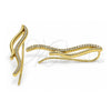 Sterling Silver Stud Earring, with White Micro Pave, Polished, Golden Finish, 02.186.0154