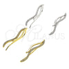 Sterling Silver Stud Earring, with White Micro Pave, Polished, Golden Finish, 02.186.0154