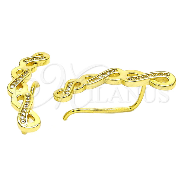 Sterling Silver Ring — Stud Earring Infinite Design with White Micro Pave — main product view — SKU 125219 | Plata 925 anillo — Stud Earring Infinite diseño with blanco Micro Pave — SKU 125219