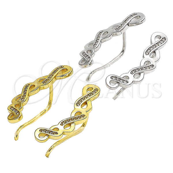 Sterling Silver Ring — Stud Earring Infinite Design with White Micro Pave — alternate product view — SKU 125219 | Plata 925 anillo — Stud Earring Infinite diseño with blanco Micro Pave — SKU 125219