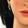 Sterling Silver Stud Earring, Infinite Design, with White Micro Pave, Polished, Rhodium Finish, 02.186.0155.1