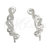 Sterling Silver Stud Earring, Infinite Design, with White Micro Pave, Polished, Rhodium Finish, 02.186.0155.1