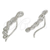 Sterling Silver Stud Earring, Infinite Design, with White Micro Pave, Polished, Rhodium Finish, 02.186.0155.1