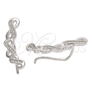Sterling Silver Ring — Stud Earring Infinite Design with White Micro Pave — main product view — SKU 125220 | Plata 925 anillo — Stud Earring Infinite diseño with blanco Micro Pave — SKU 125220