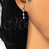 Sterling Silver Stud Earring, with White Cubic Zirconia, Polished, Rhodium Finish, 02.186.0157.1