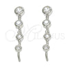 Sterling Silver Stud Earring, with White Cubic Zirconia, Polished, Rhodium Finish, 02.186.0157.1