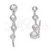 Sterling Silver Stud Earring, with White Cubic Zirconia, Polished, Rhodium Finish, 02.186.0157.1
