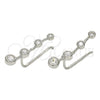 Sterling Silver Stud Earring, with White Cubic Zirconia, Polished, Rhodium Finish, 02.186.0157.1