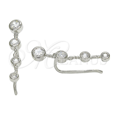 Sterling Silver Stud Earring, with White Cubic Zirconia, Polished, Rhodium Finish, 02.186.0157.1
