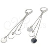 Sterling Silver Long Earring, Polished, Rhodium Finish, 02.186.0158.1