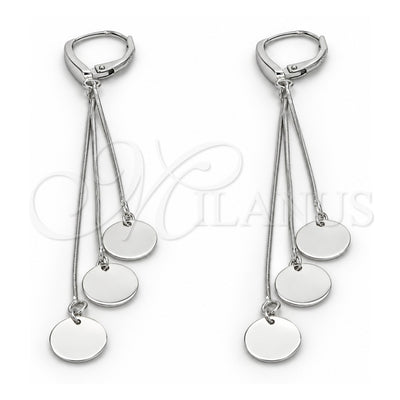 Sterling Silver Long Earring, Polished, Rhodium Finish, 02.186.0158.1