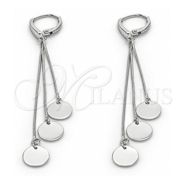 Sterling Silver Long Earring, Polished, Rhodium Finish, 02.186.0158.1