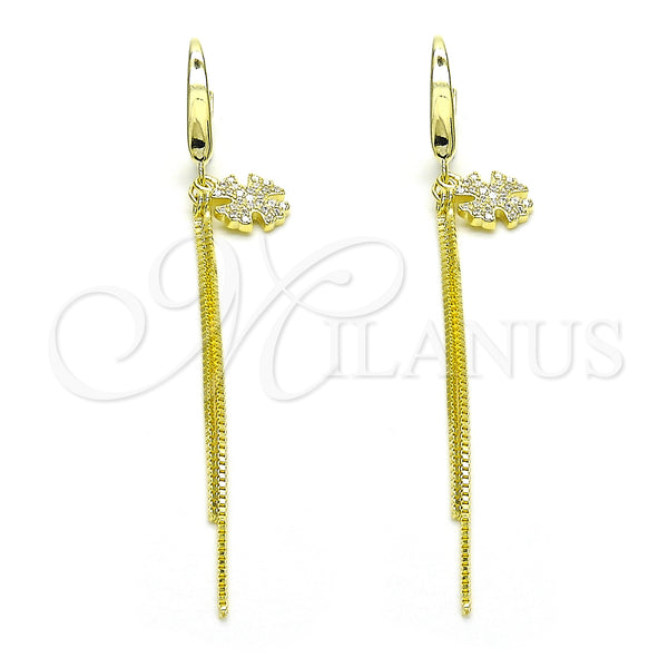 Sterling Silver Ring — Long Earring with White Micro Pave Polished 02. — main product view — SKU 125227 | Plata 925 anillo — Long Earring with blanco Micro Pave pulido 02. — SKU 125227