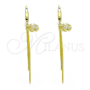 Sterling Silver Ring — Long Earring with White Micro Pave Polished 02. — main product view — SKU 125227 | Plata 925 anillo — Long Earring with blanco Micro Pave pulido 02. — SKU 125227