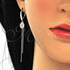 Sterling Silver Stud Earring, with White Micro Pave, Polished, Golden Finish, 02.186.0161