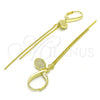 Sterling Silver Stud Earring, with White Micro Pave, Polished, Golden Finish, 02.186.0161