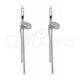 Sterling Silver Long Earring, with White Micro Pave, Polished, Rhodium Finish, 02.186.0161.1