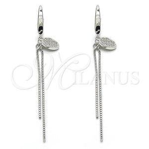 Sterling Silver Ring — Long Earring with White Micro Pave Polished 02. — main product view — SKU 125232 | Plata 925 anillo — Long Earring with blanco Micro Pave pulido 02. — SKU 125232